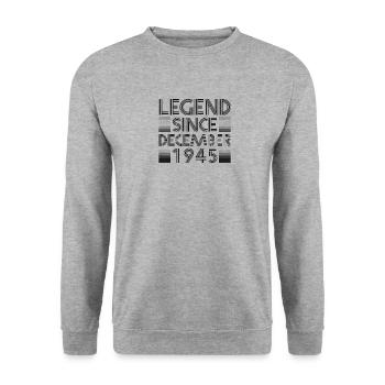 Legenden Geburtstag Dezember 1945 geboren Geschenk - Unisex Pullover - Weißgrau meliert - Vorne - Alina (178cm) & Michal (187cm)