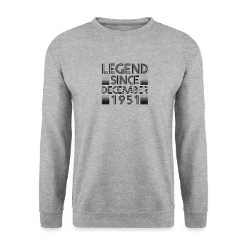 Legenden Geburtstag Dezember 1951 geboren Geschenk - Unisex Pullover - Weißgrau meliert - Vorne - Alina (178cm) & Michal (187cm)