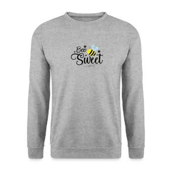 Biene - Unisex Pullover - Weißgrau meliert - Vorne - Alina (178cm) & Michal (187cm)