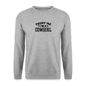 Cowboy - Unisex Pullover - Weißgrau meliert - Vorne - Alina (178cm) & Michal (187cm)
