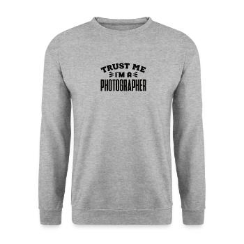 Photography Camera Photographer Retro Camera Photography - Unisex Sweatshirt - salt & pepper - Front - Alina (178cm) & Michal (187cm)
