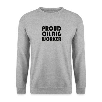 Oil rig oil gas workers drilling oil platform - Unisex Sweatshirt - salt & pepper - Front - Alina (178cm) & Michal (187cm)