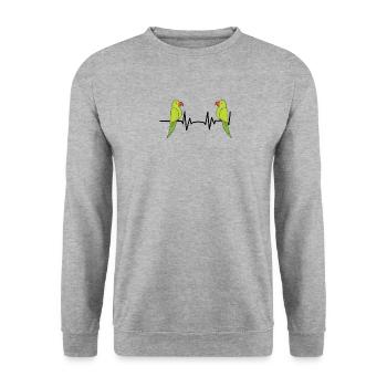 Colorful Parrot Cockatoo with Flowers Fan Gift - Unisex Sweatshirt - salt & pepper - Front - Alina (178cm) & Michal (187cm)