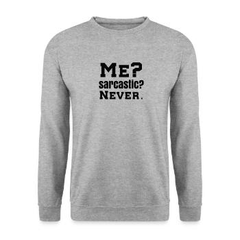 Drôle de dire ironie sarcasme amusant - Sweat-shirt Unisexe - gris chiné - Devant - Alina (178cm) & Michal (187cm)