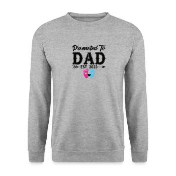 Vater 2023 - Papa 2023 - Papa werden Schwanger - Unisex Pullover - Weißgrau meliert - Vorne - Alina (178cm) & Michal (187cm)