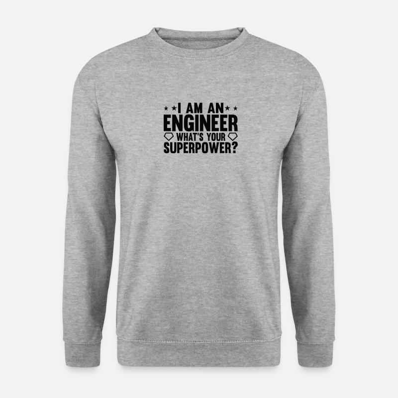 Ingenieur Gehirn Maschinenbau Elektrotechnik Mathe - Unisex Pullover - Weißgrau meliert
