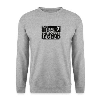 Father Football Dad Football Player - Unisex Sweatshirt - salt & pepper - Front - Alina (178cm) & Michal (187cm)