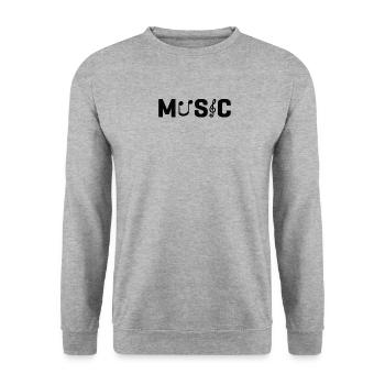 Vinyl Musiker Retro Musik Vinyl Vintage Musizieren - Unisex Pullover - Weißgrau meliert - Vorne - Alina (178cm) & Michal (187cm)