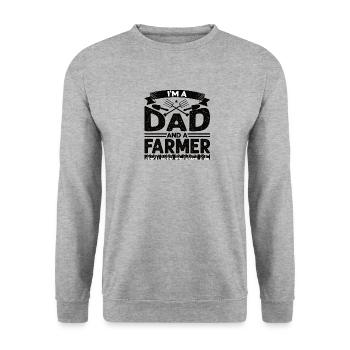 Farmer and dad gift father and farmer - Unisex Sweatshirt - salt & pepper - Front - Alina (178cm) & Michal (187cm)