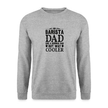 Barman Barman Barista Cadeau Papa Papa - Sweat-shirt Unisexe - gris chiné - Devant - Alina (178cm) & Michal (187cm)