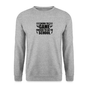 Daily routine of a gamer Gaming Sleeping - Unisex Sweatshirt - salt & pepper - Front - Alina (178cm) & Michal (187cm)