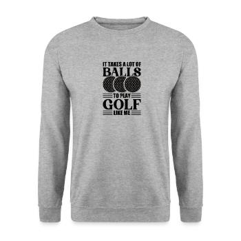 Golf Golfer Gift Hobby Club Quote - Unisex Sweatshirt - salt & pepper - Front - Alina (178cm) & Michal (187cm)