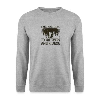 Golf Golfer Gift Hobby Club Quote - Unisex Sweatshirt - salt & pepper - Front - Alina (178cm) & Michal (187cm)