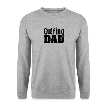 Golf Father Golfer Best Father Golf Course Papa - Unisex Sweatshirt - salt & pepper - Front - Alina (178cm) & Michal (187cm)