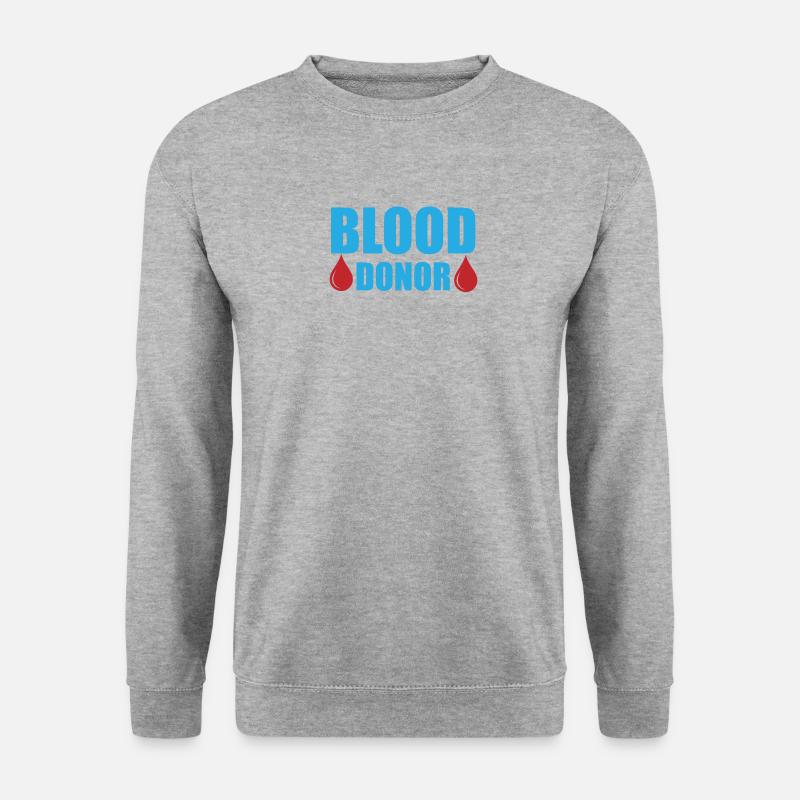 Blutspende Blutspenden Blutspender - Unisex Pullover - Weißgrau meliert