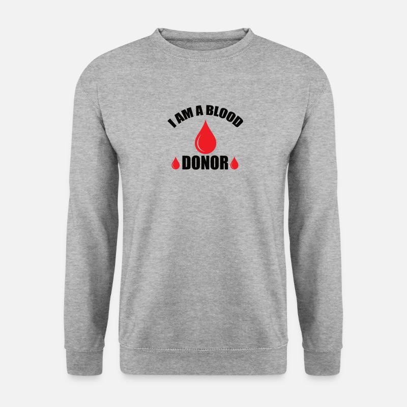 Blutspende Blutspenden Blutspender - Unisex Pullover - Weißgrau meliert