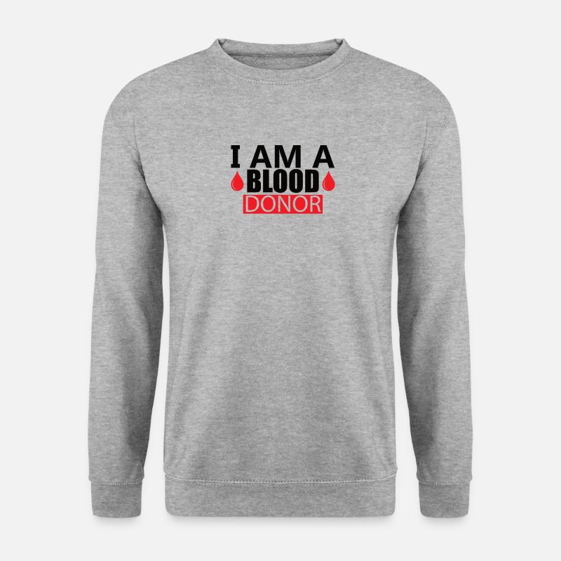 Blutspende Blutspenden Blutspender - Unisex Pullover - Weißgrau meliert