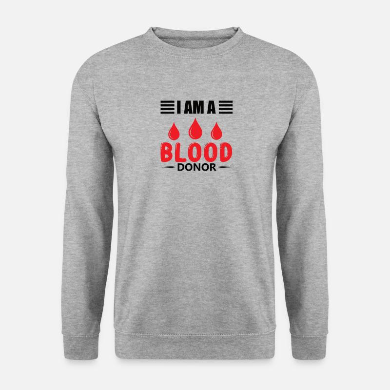 Blutspende Blutspenden Blutspender - Unisex Pullover - Weißgrau meliert