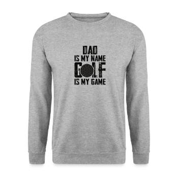 Golf Father Golfer Best Father Golf Course Papa - Unisex Sweatshirt - salt & pepper - Front - Alina (178cm) & Michal (187cm)