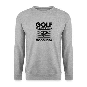 Golf Golfer Gift Hobby Club Quote - Unisex Sweatshirt - salt & pepper - Front - Alina (178cm) & Michal (187cm)