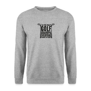 Golfer Opa Golfen Golf Sport Golfclub Rentner - Unisex Pullover - Weißgrau meliert - Vorne - Alina (178cm) & Michal (187cm)