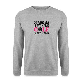 La grand-mère de la grand-mère de golf - Sweat-shirt Unisexe - gris chiné - Devant - Alina (178cm) & Michal (187cm)