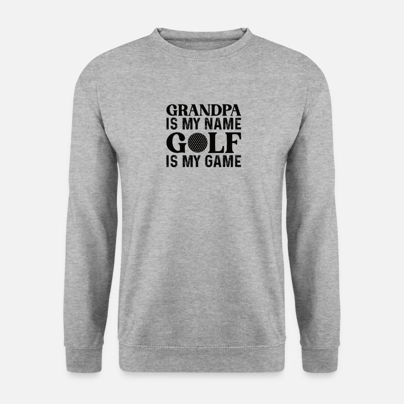 Golfer Opa Golfen Golf Sport Golfclub Rentner - Unisex Pullover - Weißgrau meliert