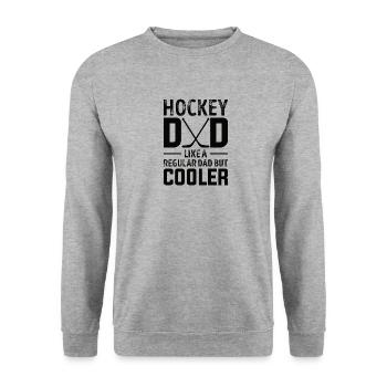 Eishockey Papa Eishockeyspieler Vater Geschenk - Unisex Pullover - Weißgrau meliert - Vorne - Alina (178cm) & Michal (187cm)