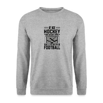 Eishockey Verein Team Sport Geschenk - Unisex Pullover - Weißgrau meliert - Vorne - Alina (178cm) & Michal (187cm)