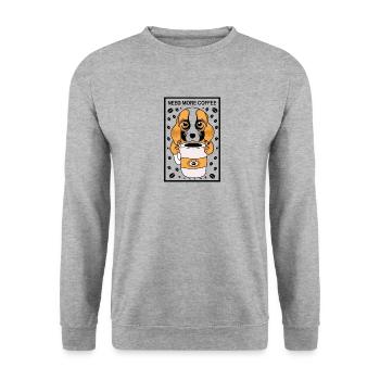 Dog Dog Owner Coffee Animal Friend Gift - Unisex Sweatshirt - salt & pepper - Front - Alina (178cm) & Michal (187cm)