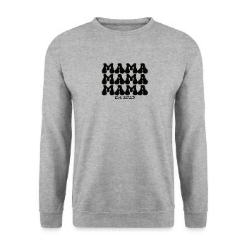 Maman 23 Annonce Mère Bébé Futur maman 2023 - Sweat-shirt Unisexe - gris chiné - Devant - Alina (178cm) & Michal (187cm)