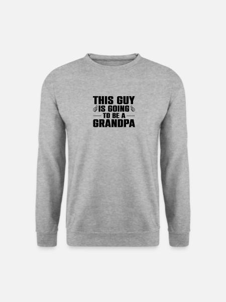 Opa Geschenkidee Opa weiß alles Spruch Großvater - Unisex Pullover - Weißgrau meliert