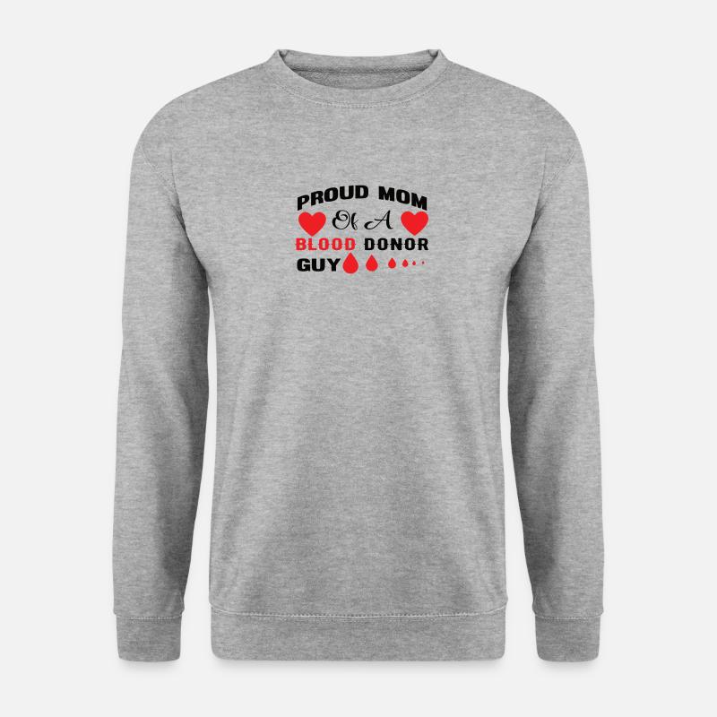 Blutspende Blutspenden Blutspender Mama Sohn - Unisex Pullover - Weißgrau meliert