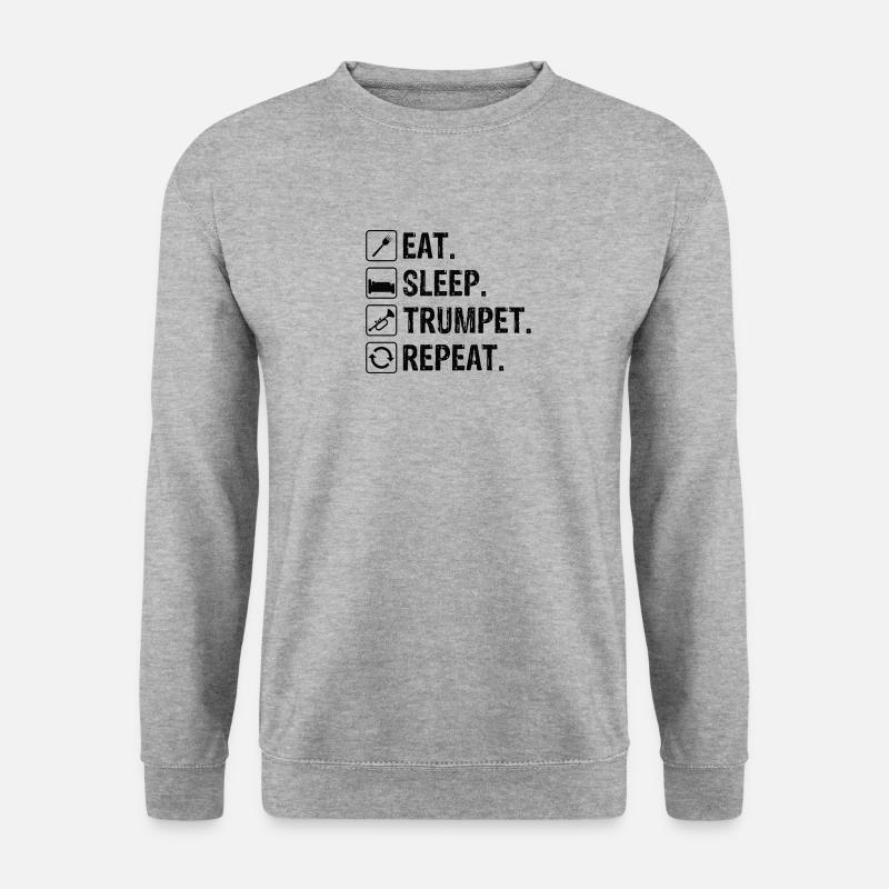Trompete Orchester Musiker Trompeter Blasmusik - Unisex Pullover - Weißgrau meliert