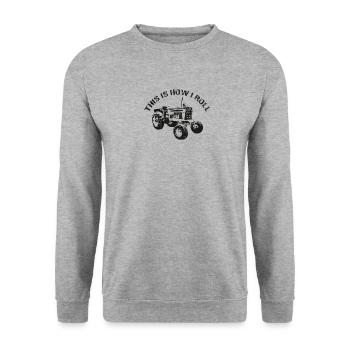 Farmer Tractor Agriculture Farmer Tractor Farm - Unisex Sweatshirt - salt & pepper - Front - Alina (178cm) & Michal (187cm)