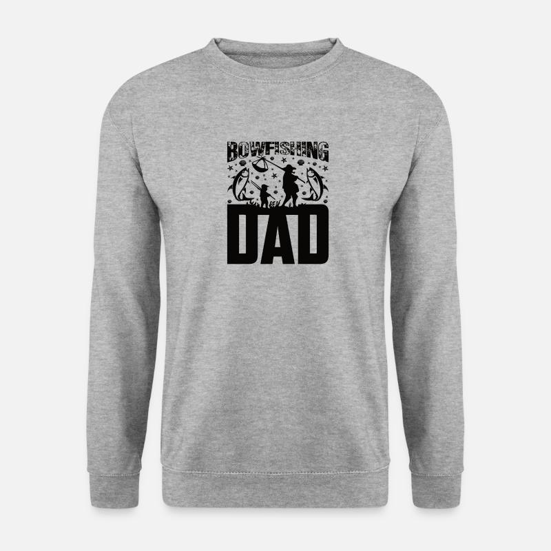 Bogenfischer Bogenfischen Bogenangeln Vater Papa - Unisex Pullover - Weißgrau meliert