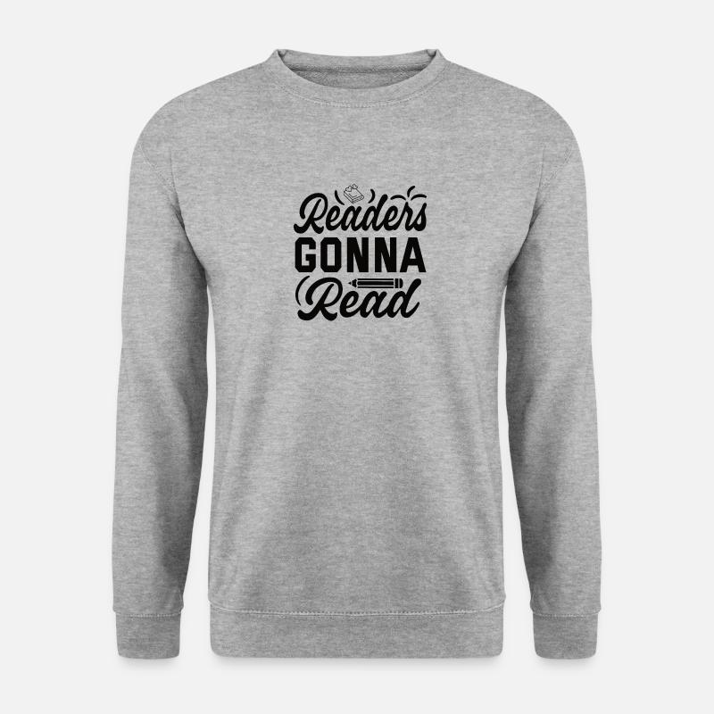 Bücher Lesen Bücherwurm - Unisex Pullover - Weißgrau meliert