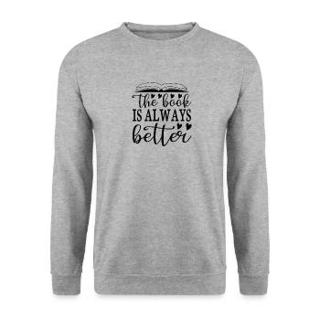 Read books Bookworm - Unisex Sweatshirt - salt & pepper - Front - Alina (178cm) & Michal (187cm)