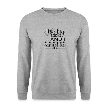 Read books Bookworm - Unisex Sweatshirt - salt & pepper - Front - Alina (178cm) & Michal (187cm)