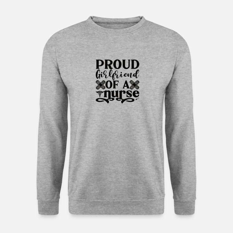 Stolzer Freund einer Krankenschwester Freundin - Unisex Pullover - Weißgrau meliert