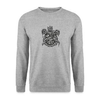 Tête de zombie - Sweat-shirt Unisexe - gris chiné - Devant - Alina (178cm) & Michal (187cm)