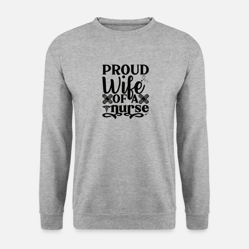 Ehefrau einer Krankenschwester - Unisex Pullover - Weißgrau meliert