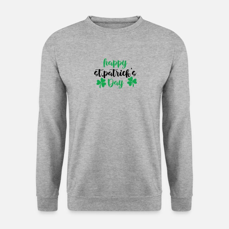 St. Patricks Day - Unisex Pullover - Weißgrau meliert