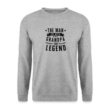 Opa Enkel Beste Freunde Großvater Enkelin Geschenk - Unisex Pullover - Weißgrau meliert - Vorne - Alina (178cm) & Michal (187cm)