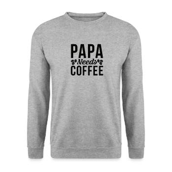 Kaffee Sarkasmus Freunde Papa Vater Cappuccino - Unisex Pullover - Weißgrau meliert - Vorne - Alina (178cm) & Michal (187cm)