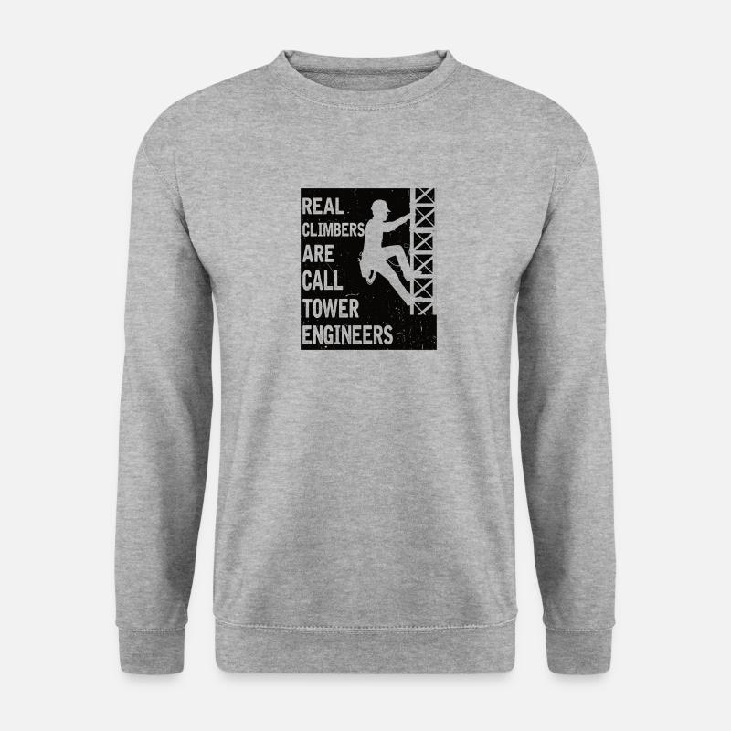 Leitungsmonteur Tower Engineer Freileitung Beruf - Unisex Pullover - Weißgrau meliert