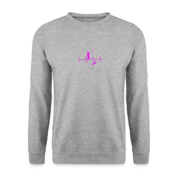 Angel Heartbeat - Unisex Sweatshirt - salt & pepper - Front - Alina (178cm) & Michal (187cm)