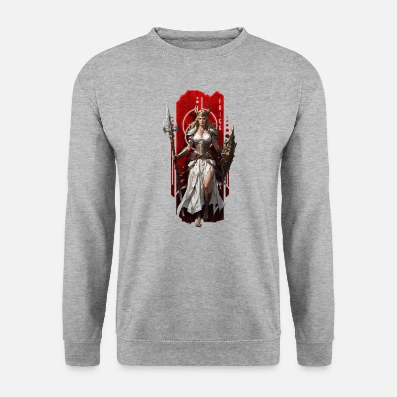 Frigg, Herrscher von Asgard - Unisex Pullover - Weißgrau meliert