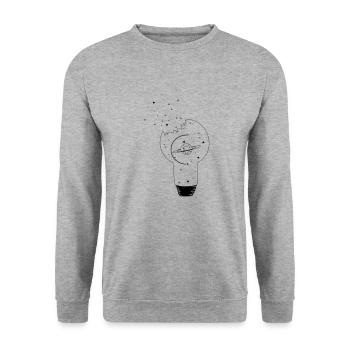 Birne Sterne - Unisex Pullover - Weißgrau meliert - Vorne - Alina (178cm) & Michal (187cm)