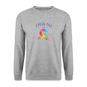 J Peux PAs J Ai Piscine - Sweat-shirt Unisexe - gris chiné - Devant - Alina (178cm) & Michal (187cm)